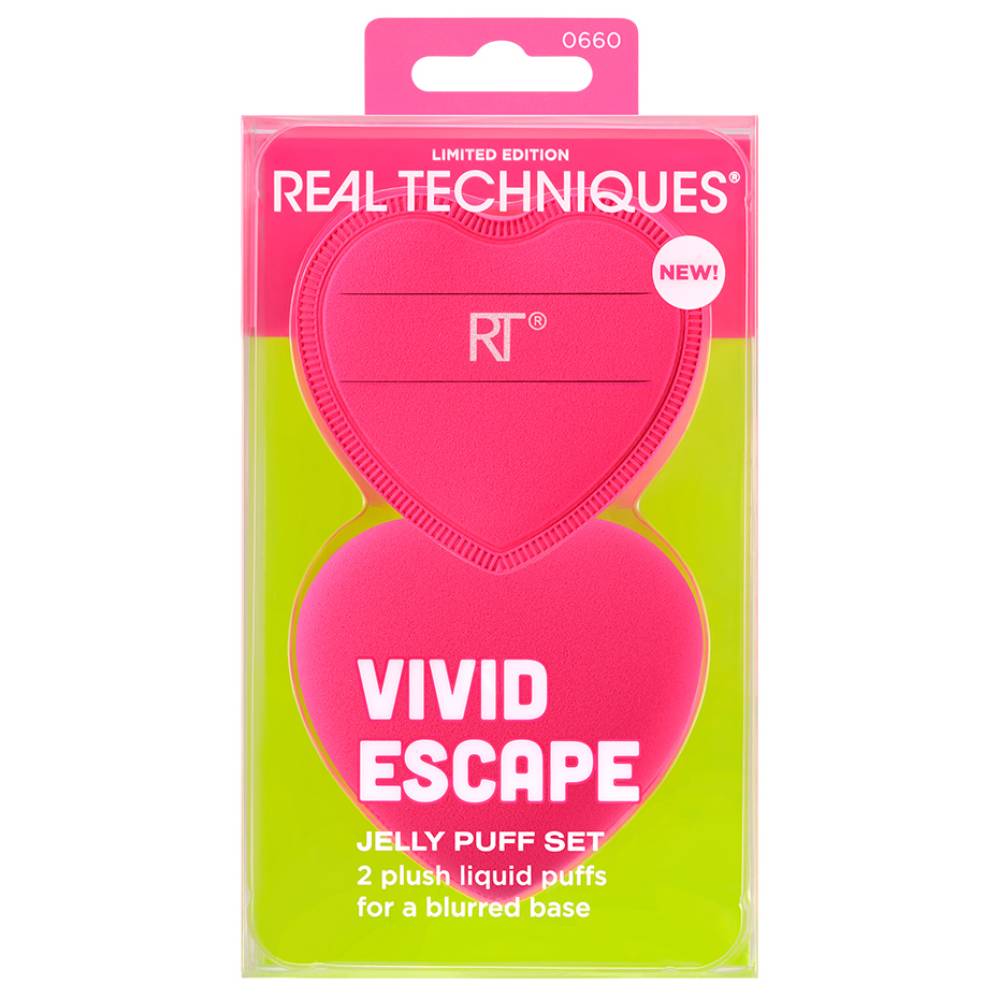 Реал Техникс Набор пуховок для макияжа Jelly Puff Set, 2 пуховки (Real Techniques, Vivid Escape) фото 3