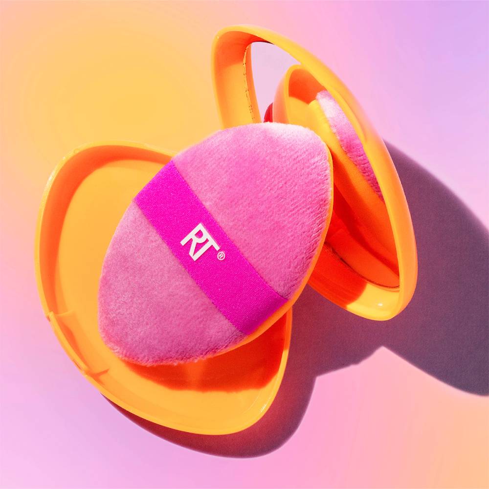 Реал Техникс Двусторонняя пуховка для пудры 2а1 Miracle Powder Puff c футляром (Real Techniques, Night Brights) фото 1