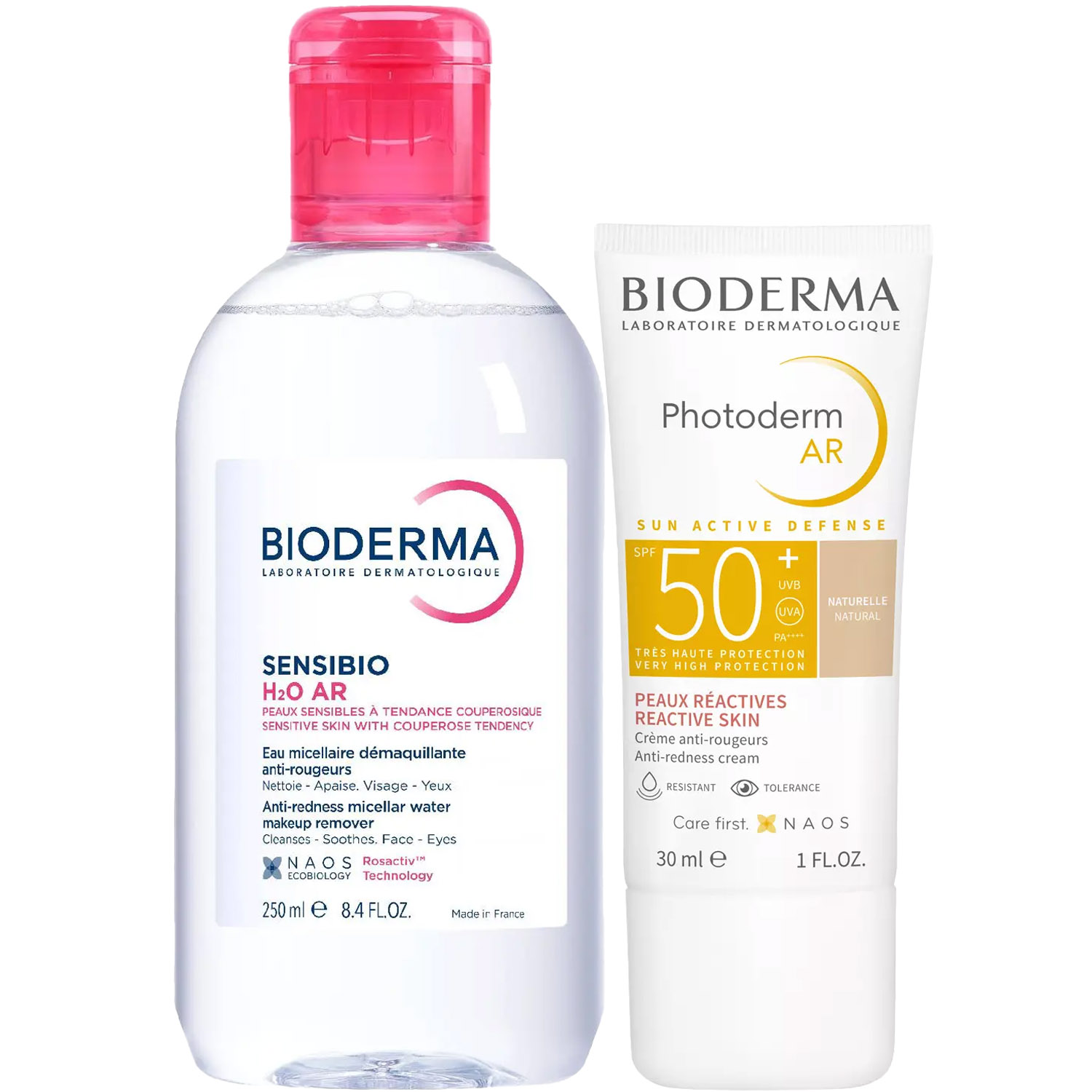 Биодерма Программа Sensibio AR очищение и основной уход: мицеллярная вода 250 мл + крем SPF50+ 30 мл (Bioderma, Sensibio) фото 5