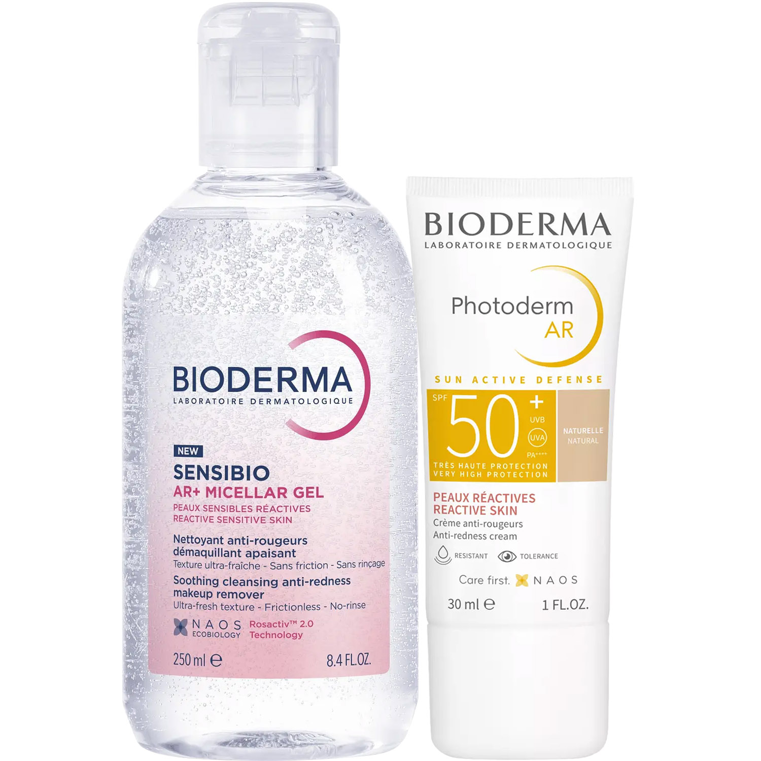 Биодерма Программа Sensibio AR очищение и основной уход: мицеллярный гель 250 мл + крем SPF50+ 30 мл (Bioderma, Sensibio) фото 5