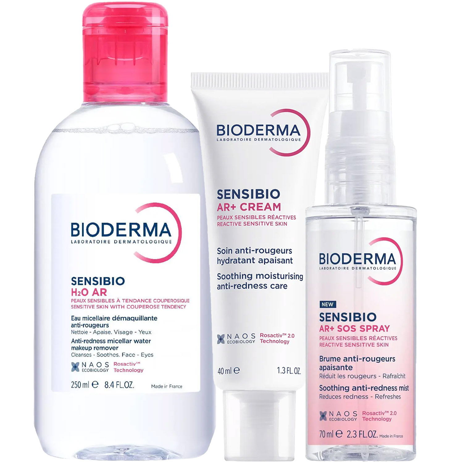 Биодерма Программа Sensibio AR комплексный уход: мицеллярная вода 250 мл + крем 40 мл + SOS спрей 70 мл (Bioderma, Sensibio) фото 5