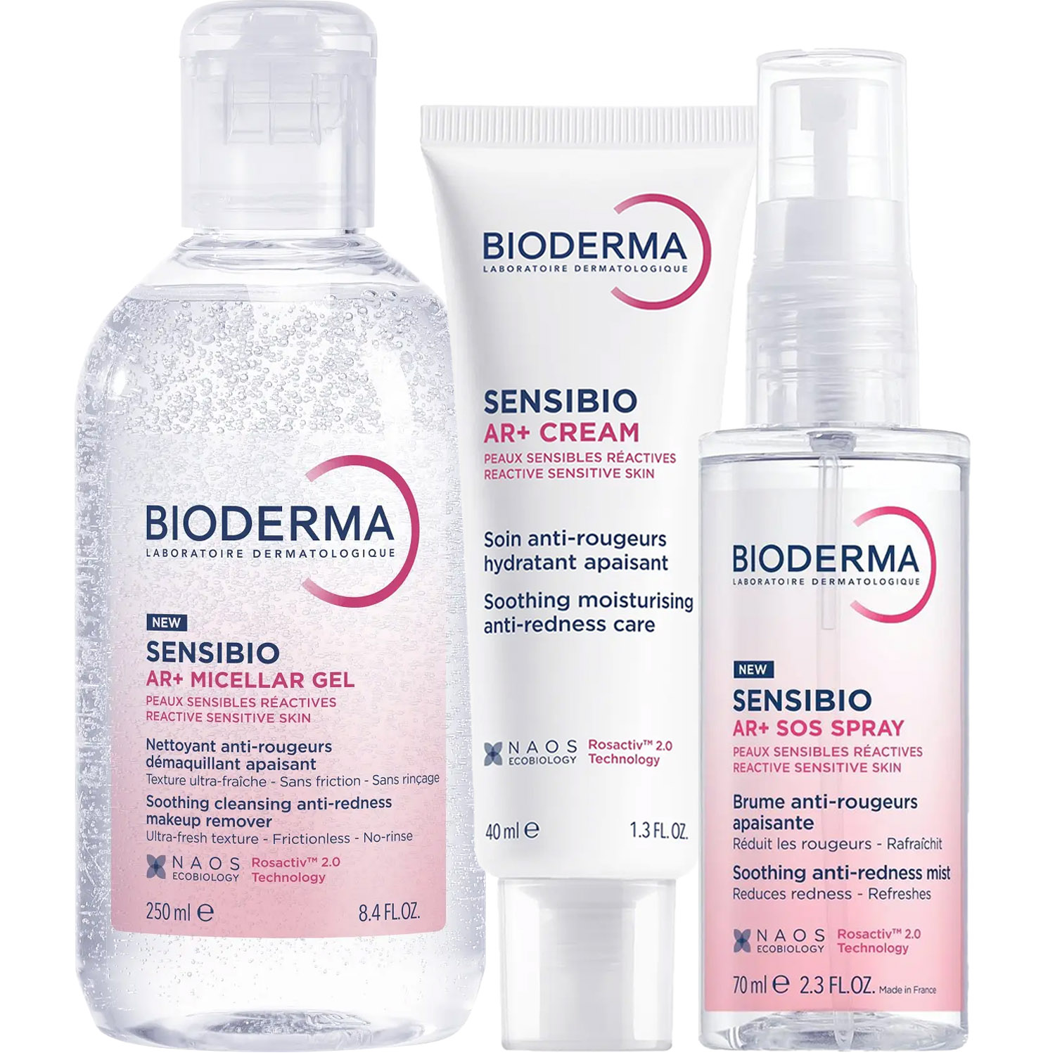 Биодерма Программа Sensibio AR комплексный уход: мицеллярный гель 250 мл + крем 40 мл + SOS спрей 70 мл (Bioderma, Sensibio) фото 5