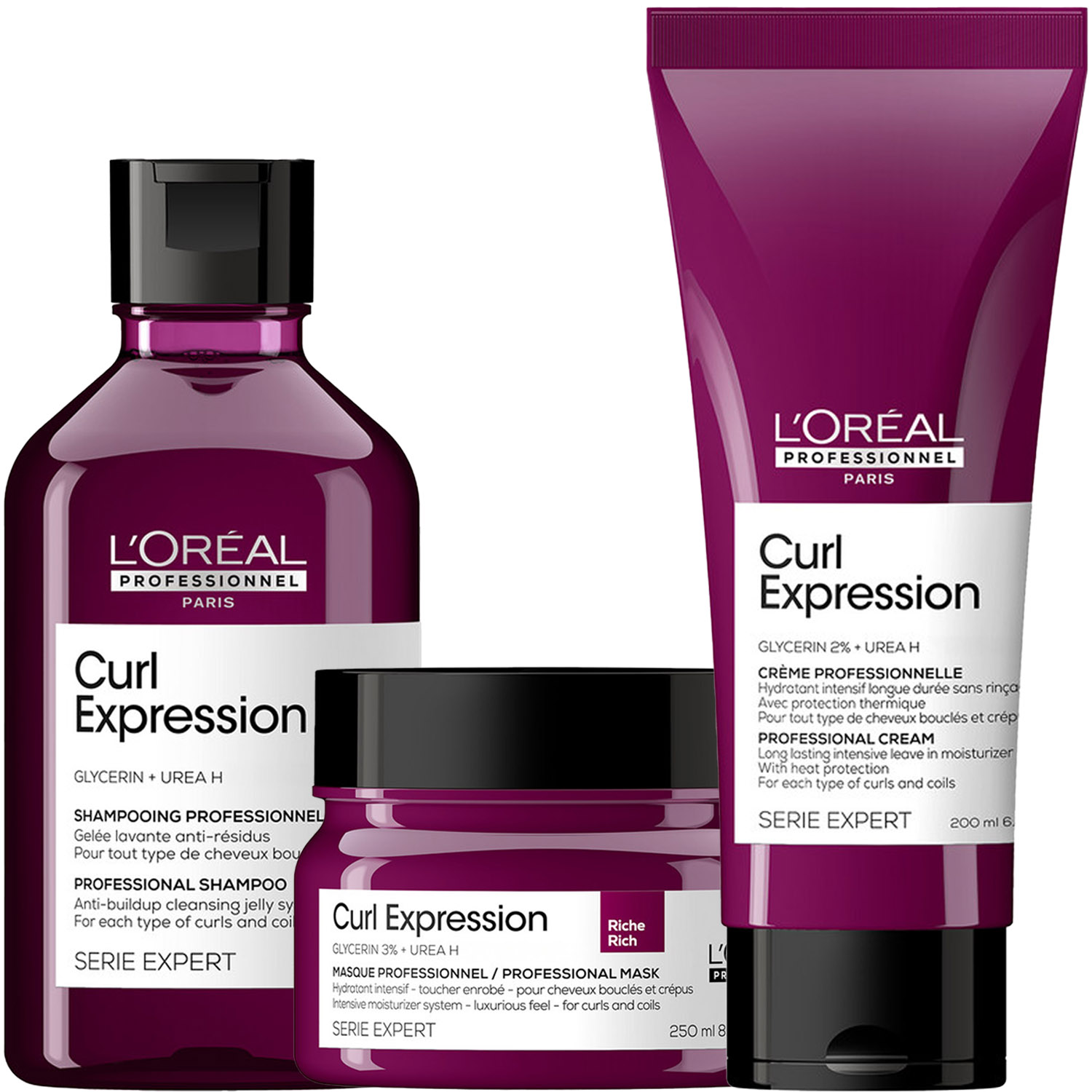 Лореаль Профессионель Программа Curl Expression комплексный уход: шампунь 300 мл + маска 250 мл + крем-уход 200 мл (L'oreal Professionnel, Serie Expert) фото 5