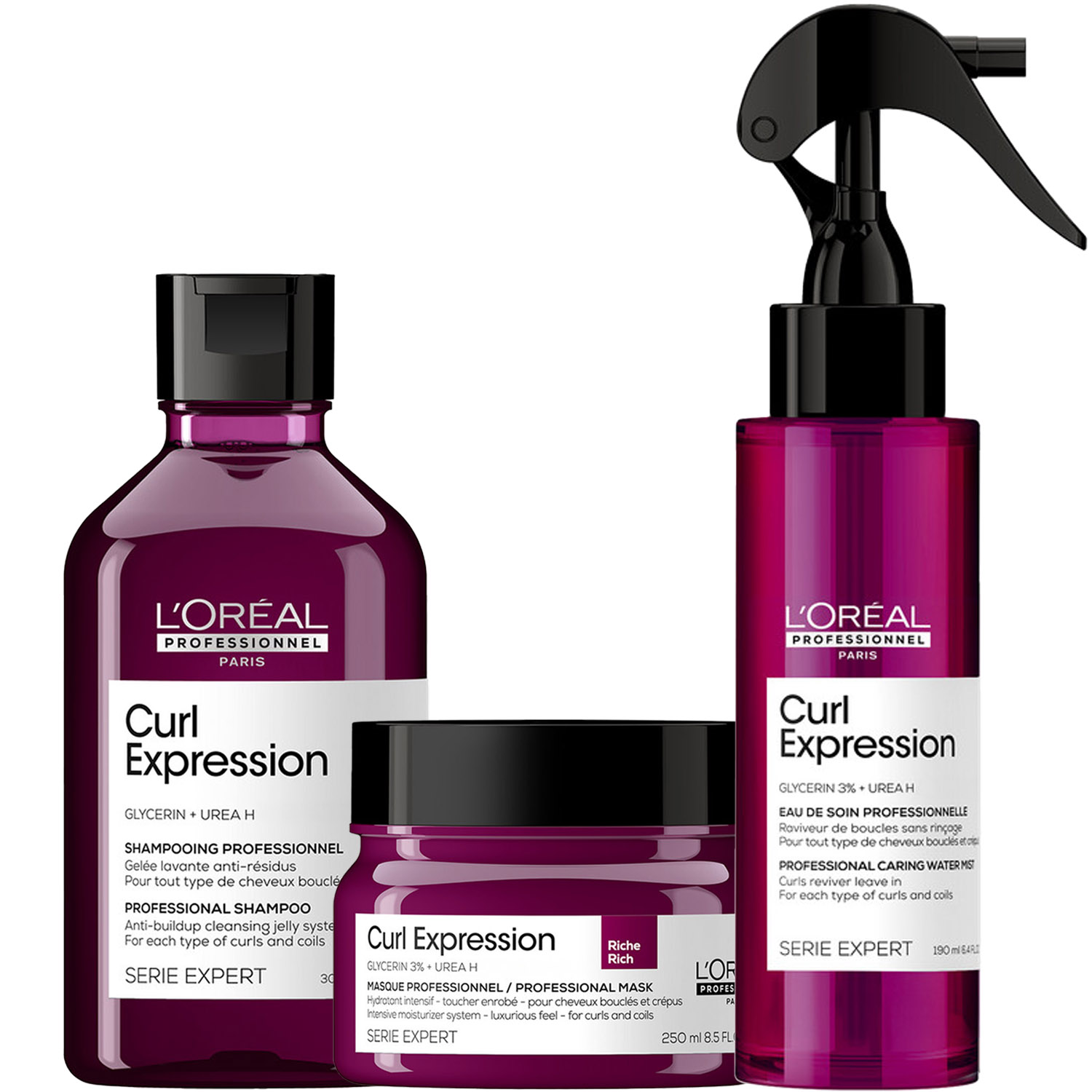 Лореаль Профессионель Программа Curl Expression комплексный уход: шампунь 300 мл + маска 250 мл + спрей 190 мл (L'oreal Professionnel, Serie Expert) фото 5