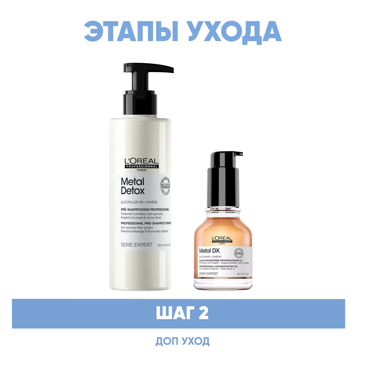 Лореаль Профессионель Программа Metal Detox дополнительный уход: пре-шампунь 250 мл + масло 50 мл (L'oreal Professionnel, Serie Expert) фото 1