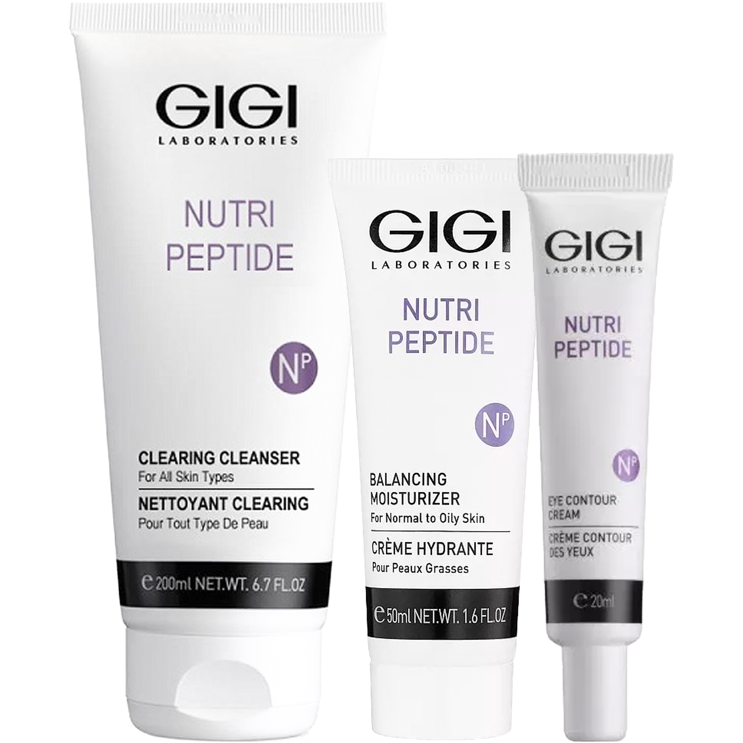ДжиДжи Программа Nutri-Peptide комплексный уход: гель 200 мл + крем норм/жирн кожа 50 мл + крем для век 20 мл (GiGi, Nutri-Peptide) фото 5