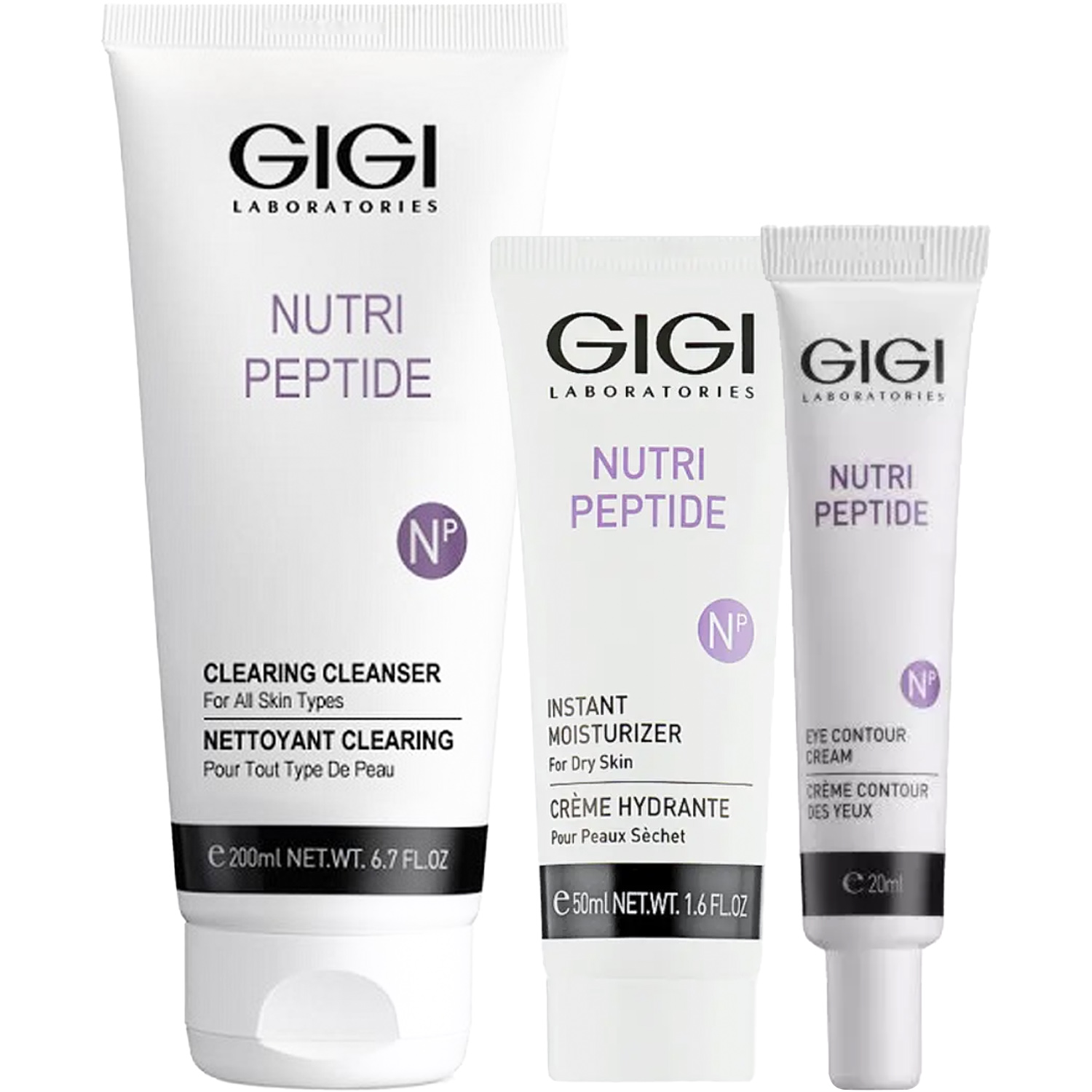 ДжиДжи Программа Nutri-Peptide комплексный уход: гель 200 мл + крем сух кожа 50 мл + крем для век 20 мл (GiGi, Nutri-Peptide) фото 5