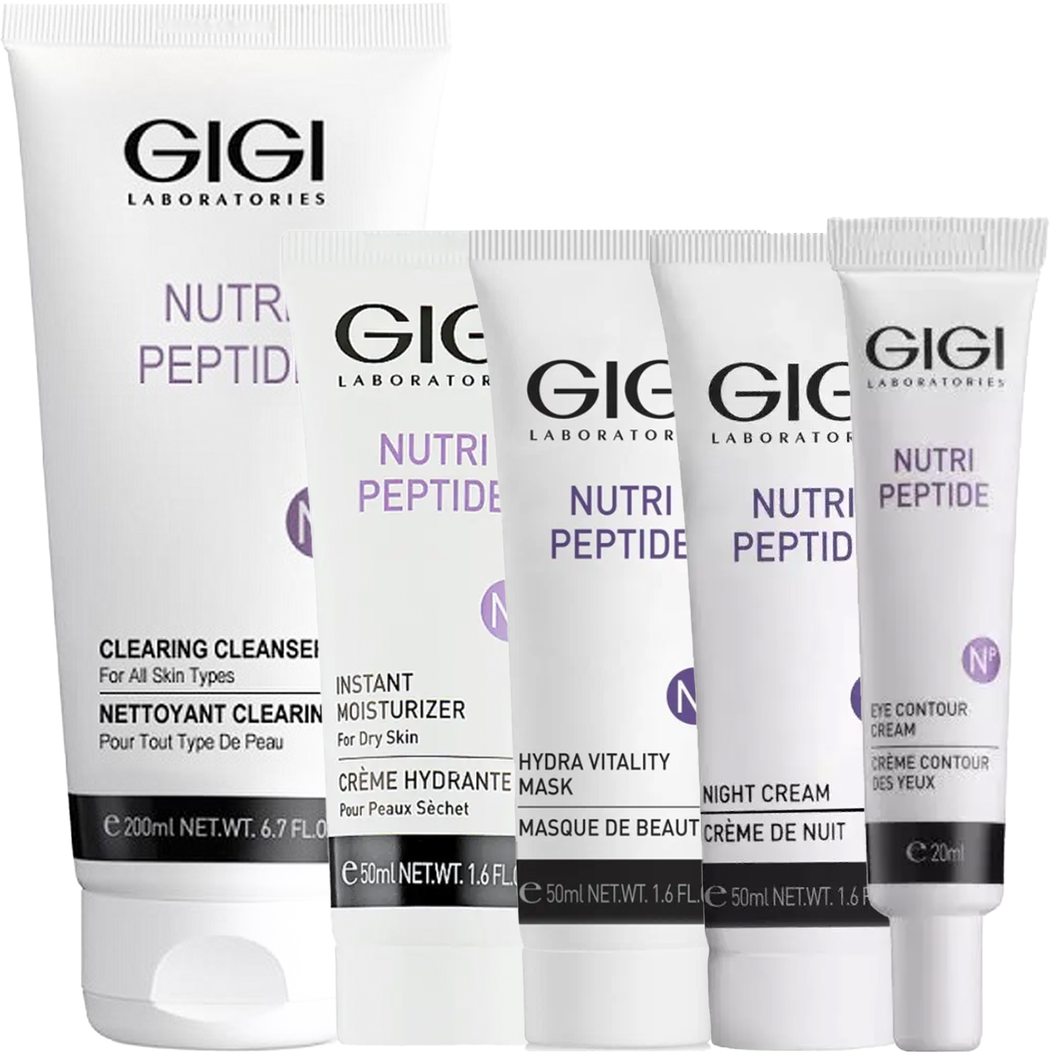 ДжиДжи Программа Nutri-Peptide комплексный уход: гель 200 мл + крем сух кожа 50 мл + маска 50 мл + крем ночь 50 мл + крем для век 20 мл (GiGi, Nutri-Peptide) фото 5