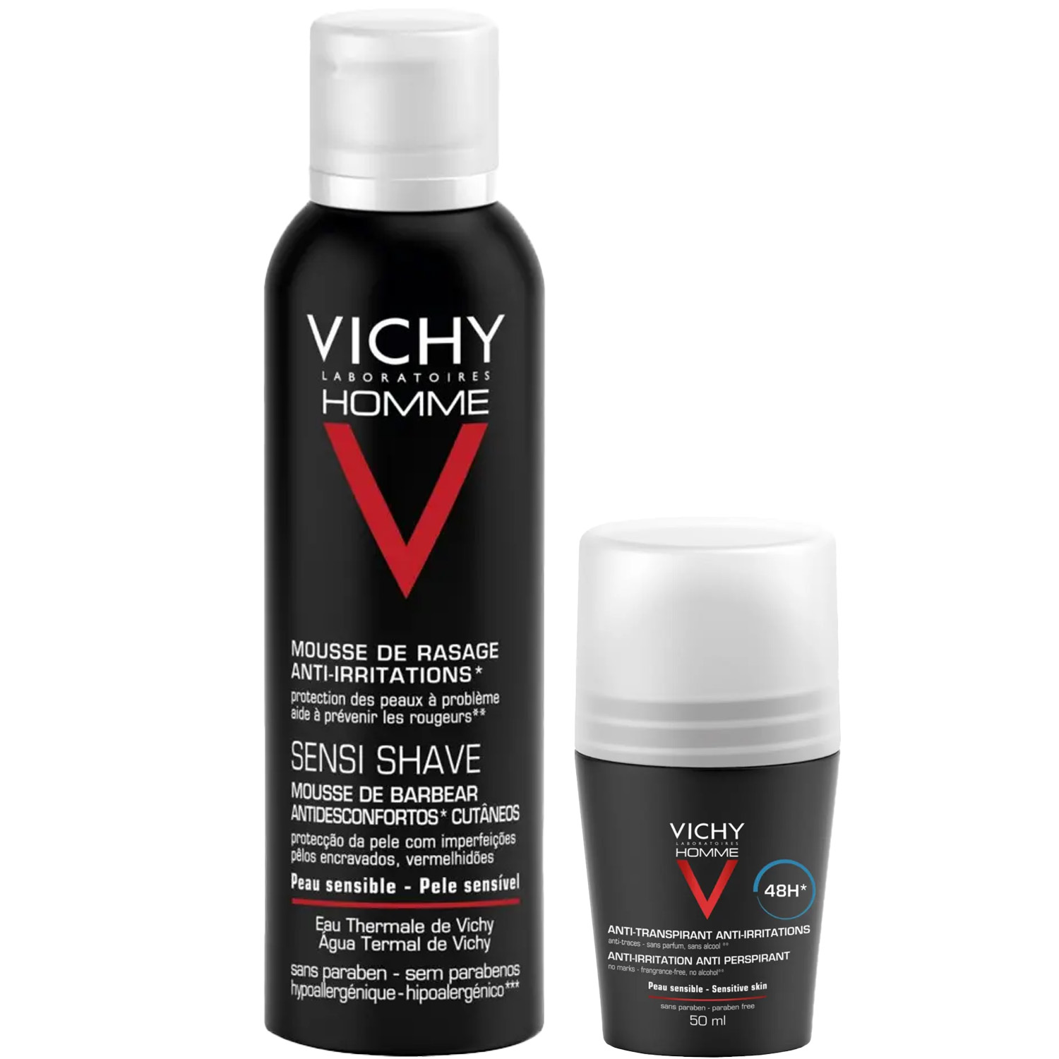 Виши Программа Homme основной и дополнительный уход: пена для бритья 200 мл + дезодорант 50 мл (Vichy, Homme) фото 2