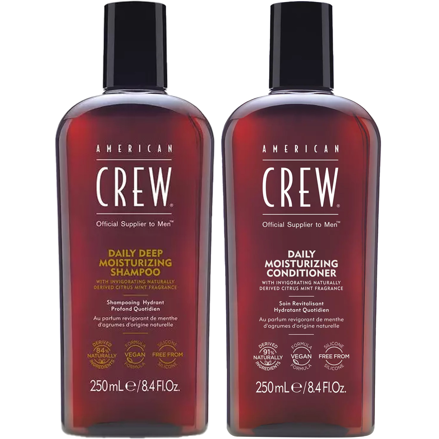 Американ Крю Программа Men базовый уход: шампунь 250 мл + кондиционер 250 мл (American Crew, Hair&Body) фото 2