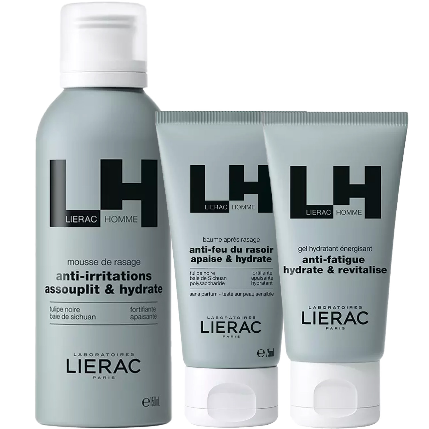 Лиерак Программа Homme основной и дополнительный уход: пена для бритья 150 мл + бальзам после бритья 75 мл + гель 50 мл (Lierac, Homme) фото 2