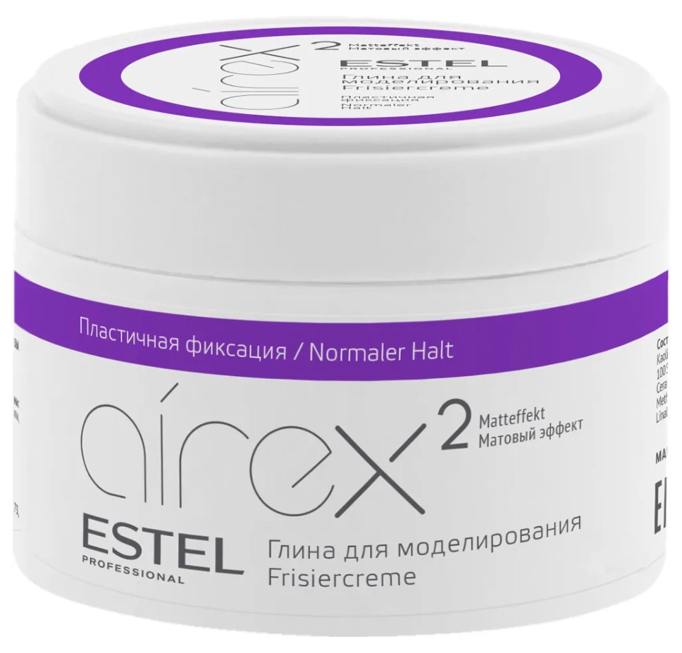 Estel Глина для моделирования волос с матовым эффектом пластичная фиксация (2), 65 мл (Estel, Airex) спрей для укладки волос got2b спрей глина моделирующая матовый эффект для мужчин