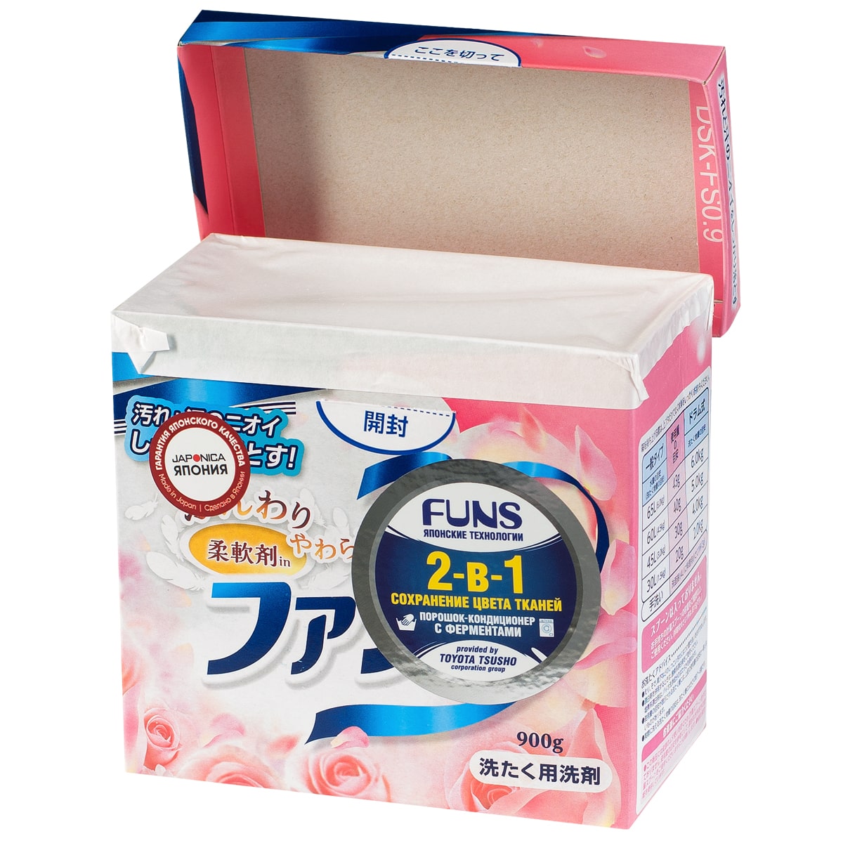 Фанс Стиральный порошок концентрированный 2-в-1 с кондиционирующим эффектом, 900 г (Funs, Для стирки) фото 1