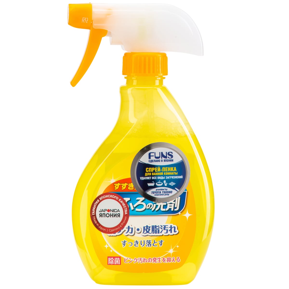 Funs Спрей-пенка чистящая для ванной комнаты с ароматом апельсина и мяты, 380 мл (Funs, Для уборки)