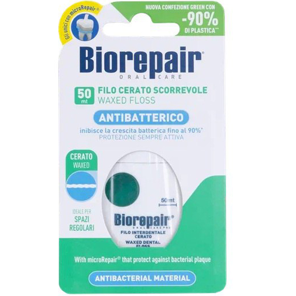 Biorepair Зубная нить с воском комплексная защита Waxed Floss, 50м (Biorepair, Уход за зубами) biorepair зубная нить с воском комплексная защита waxed floss 50м biorepair уход за зубами