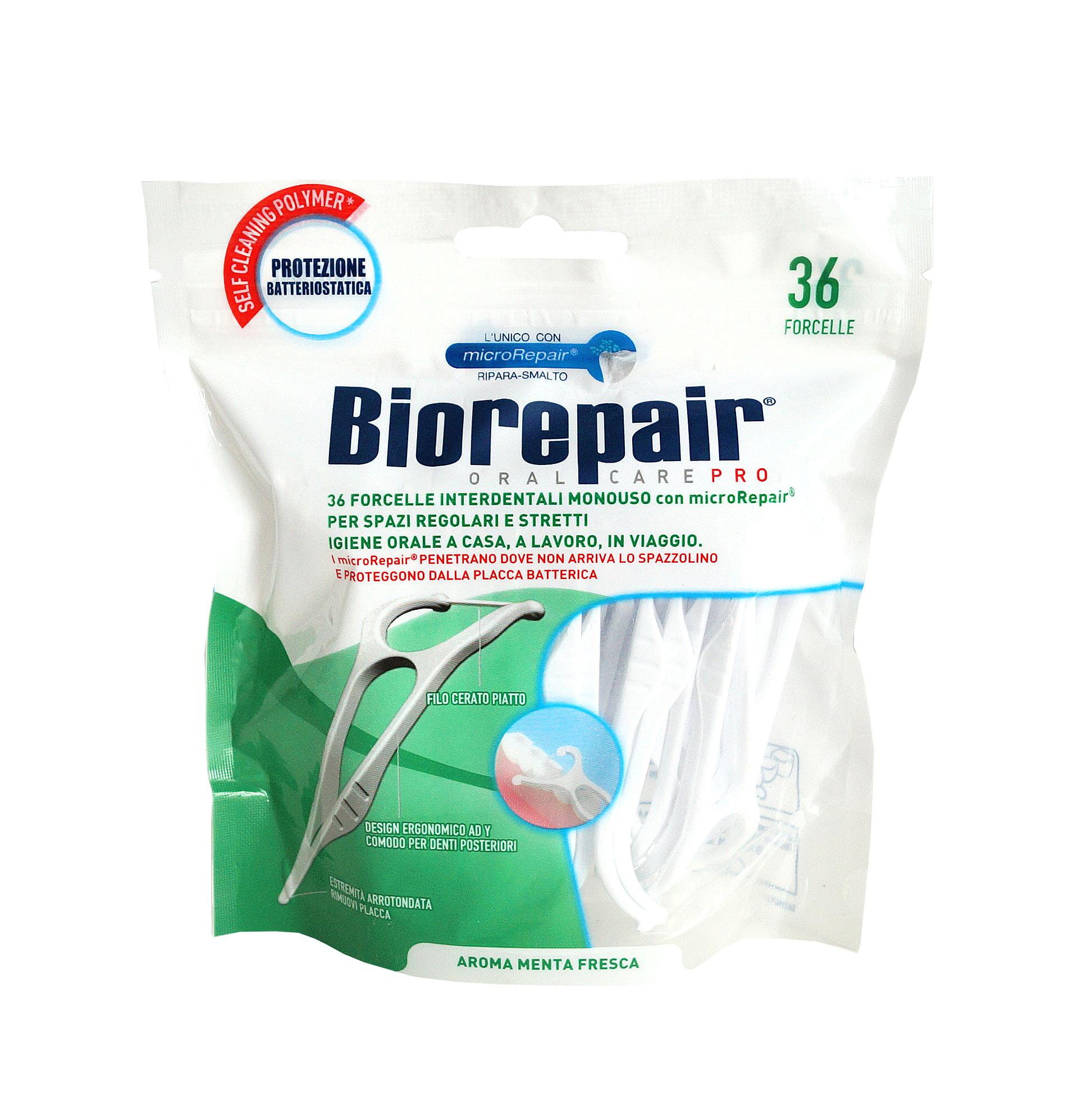 Купить Biorepair Зубная нить с держателем Hand-Held Flosser, 36 шт (Biorepair, Уход за зубами), Италия