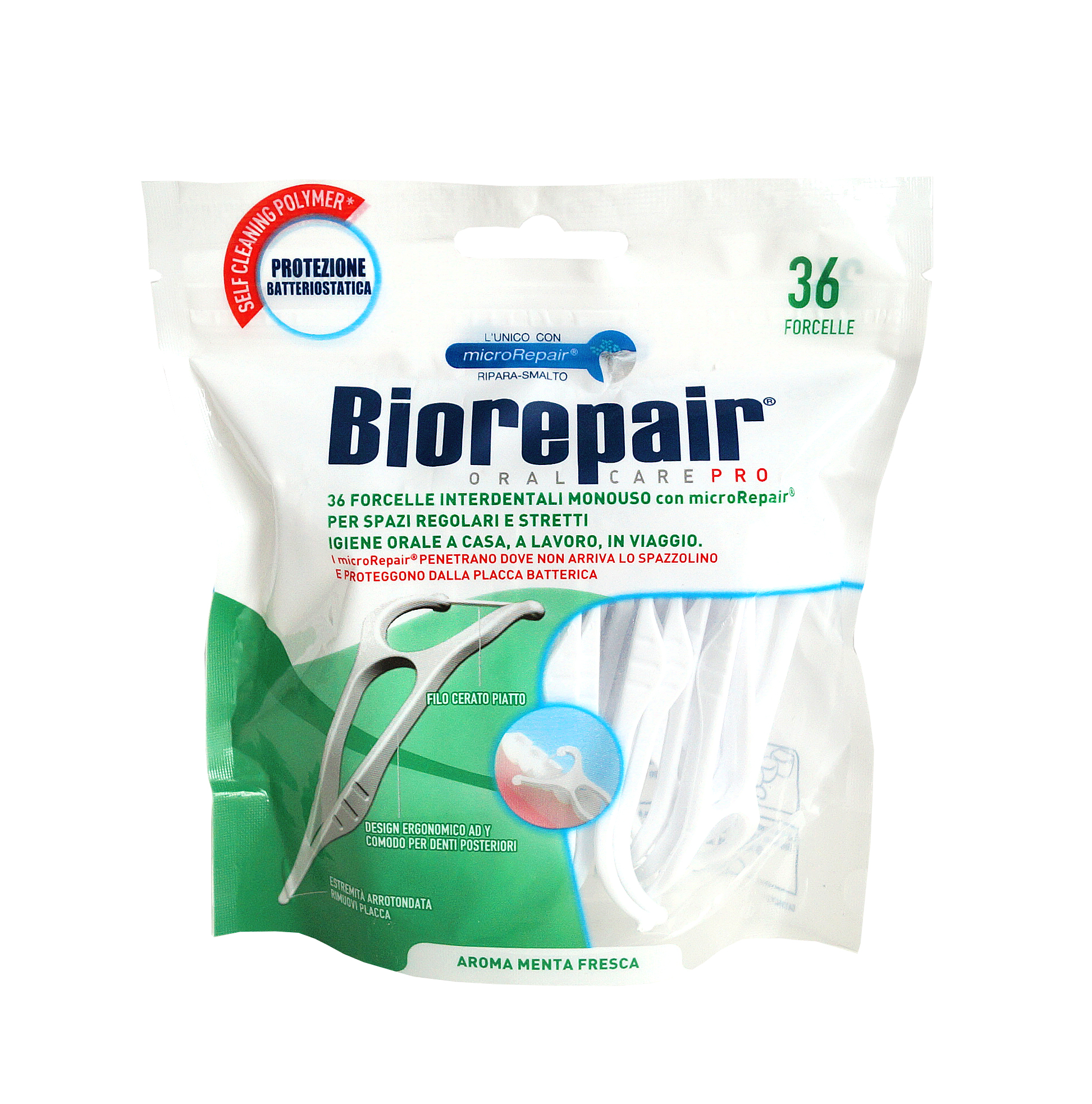 Biorepair Зубная нить с держателем Hand-Held Flosser, 36 шт (Biorepair, Уход за зубами) 6190 игрушка уход за зубами грызунов 6 см дерево 3 шт