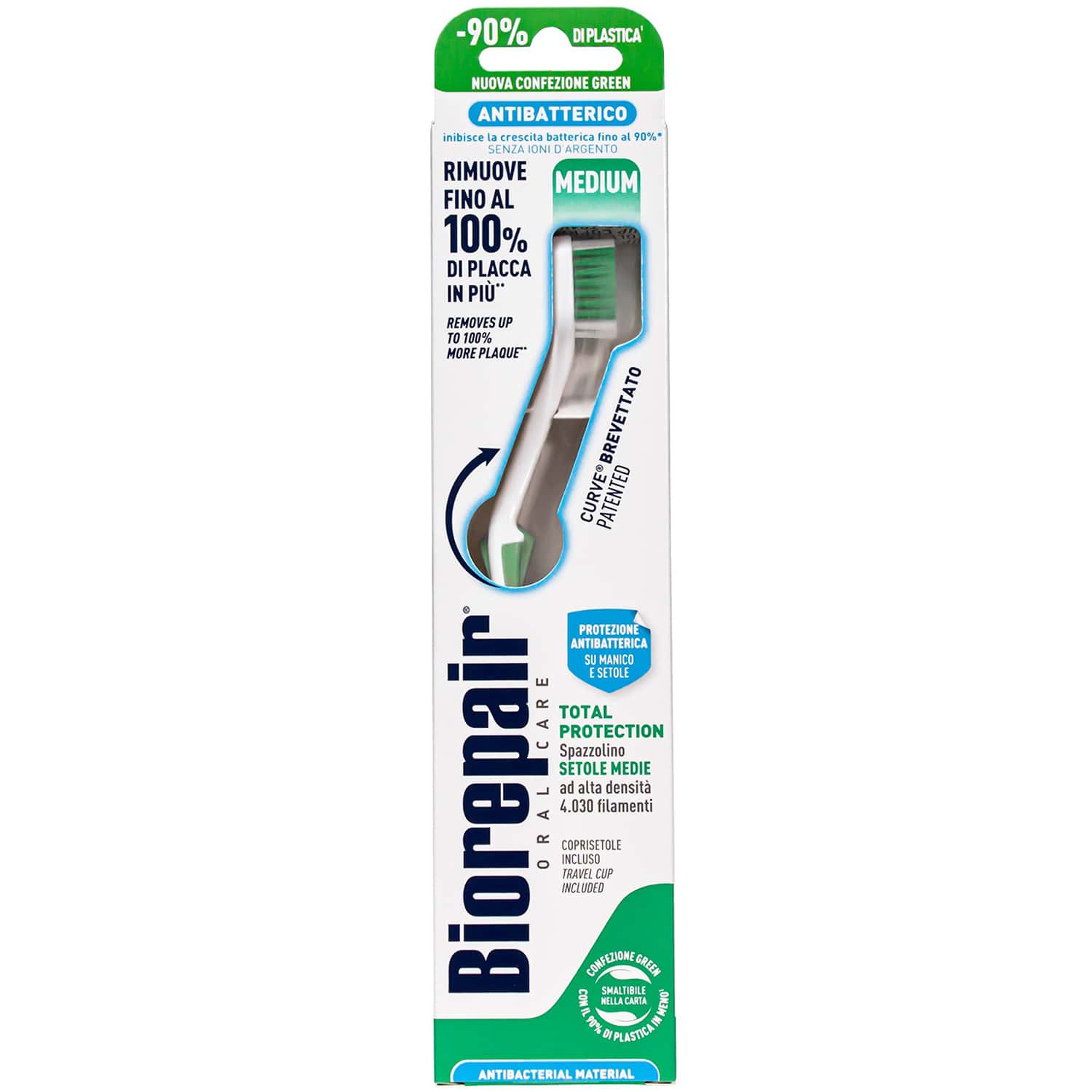 Biorepair Зубная щетка Curve Protezione Totale средней жесткости, 1 шт. фото
