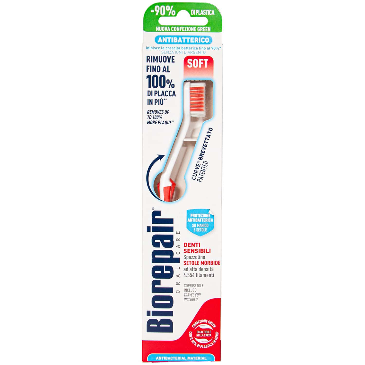 Биорепейр Зубная щетка для чувствительных зубов Curve Denti Sensibili мягкая, 1 шт (Biorepair, Чувствительные зубы) фото 1