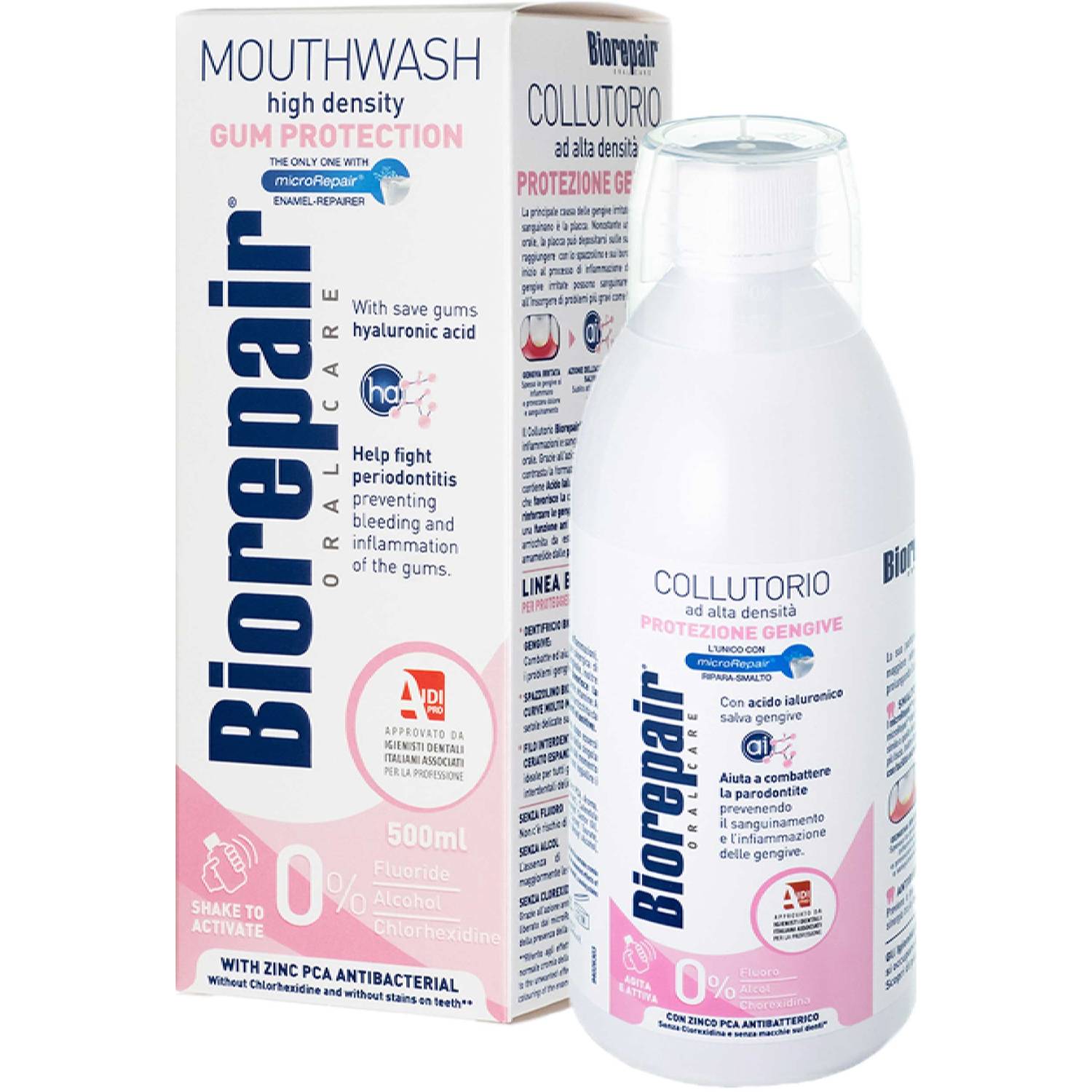 Купить Biorepair Антибактериальный ополаскиватель для полости рта Delicate Gums Mouthwash 500 мл (Biorepair, Уход за зубами), Италия