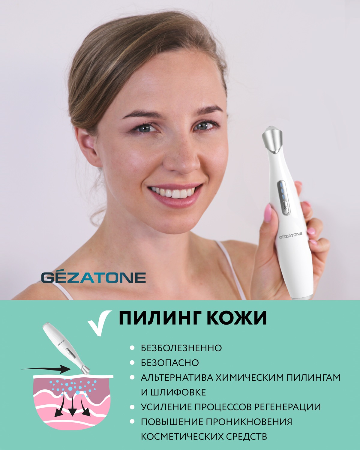 Жезатон Микродермабразия сапфировая Gezatone MD-3a 933 (Gezatone, Очищение и пилинг лица) фото 1