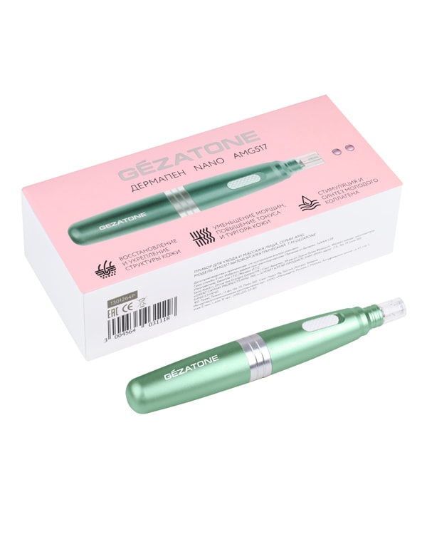 Жезатон Прибор для ухода и массажа лица Nanopen, зеленый (Gezatone, Массажеры для лица) фото 2