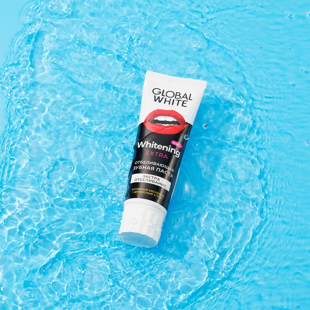 Глобал Уайт Отбеливающая зубная паста Extra Whitening, 100 г (Global White, Подготовка к отбеливанию) фото 6