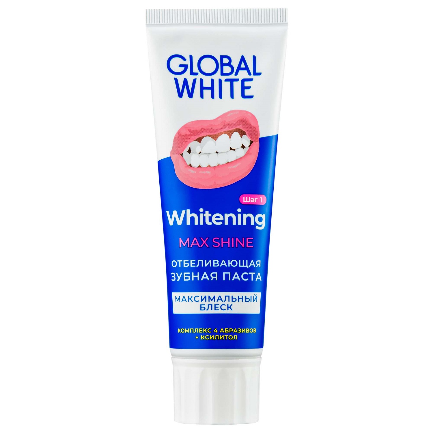 Global White Отбеливающая зубная паста Max Shine, 100 г (Global White, Подготовка к отбеливанию) global white отбеливающая зубная паста max shine 30 мл global white подготовка к отбеливанию