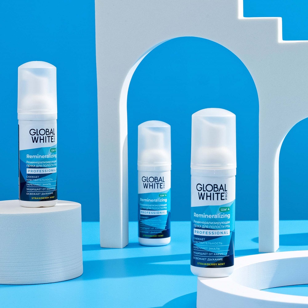 Глобал Уайт Реминерализирующая пенка для полости рта, 50 мл (Global White, Поддержание эффекта отбеливания) фото 1