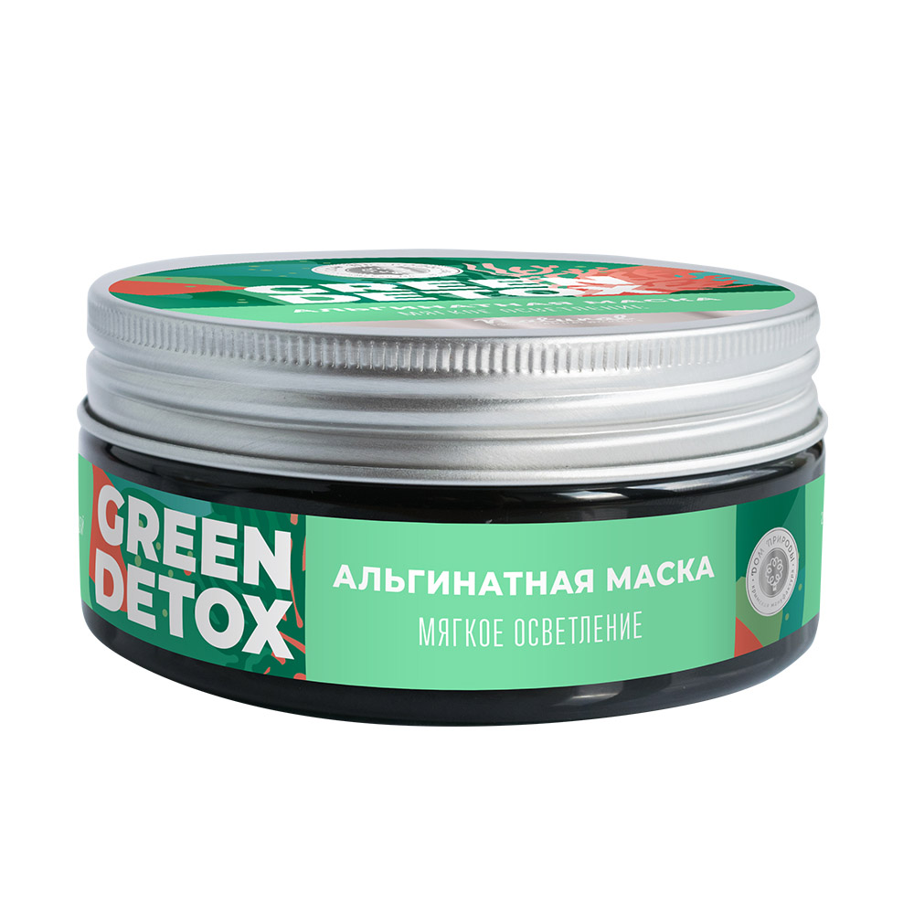  Альгинатная маска Green Detox с комплексом черноморских водорослей Мягкое осветление, 60 г (Дом природы, Green Detox) фото 0
