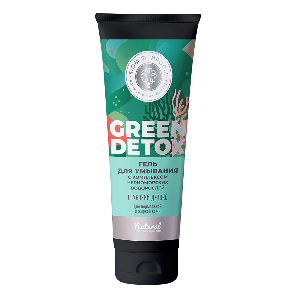  Гель для умывания Green Detox с комплексом черноморских водорослей Глубокий детокс, 150 г (Дом природы, Green Detox) фото 0