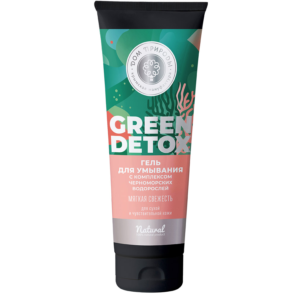  Гель для умывания Green Detox с комплексом черноморских водорослей Мягкая свежесть 150 г (Дом природы, Green Detox) фото 0