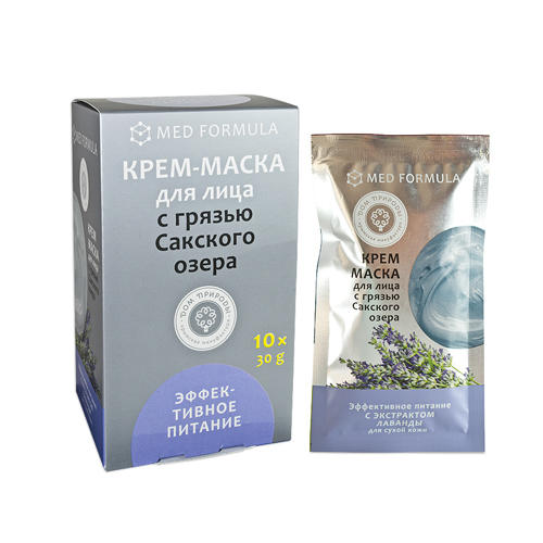  Крем-маска “Эффективное питание” для сухой кожи 30 гр х 10 шт (Дом природы, Маски на основе грязи Сакского озера) фото 0