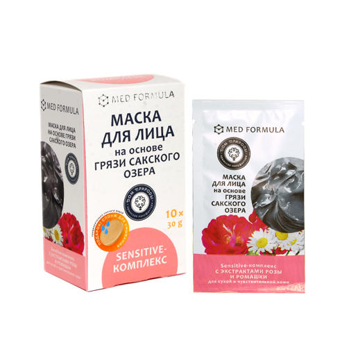  Маски для лица на основе грязи Сакского озера Sensitive-Комплекс, 10 саше по 30 гр (Дом природы, Маски на основе грязи Сакского озера) фото 0