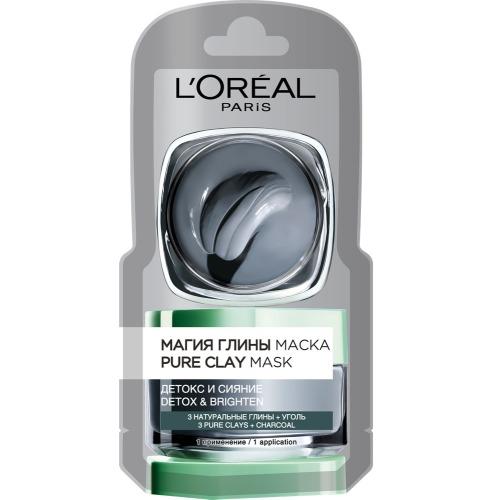 Лореаль Париж Магия глины Детокс и Сияние маска монодоза 6 мл (L'oreal Paris, Магия Глины) фото 0