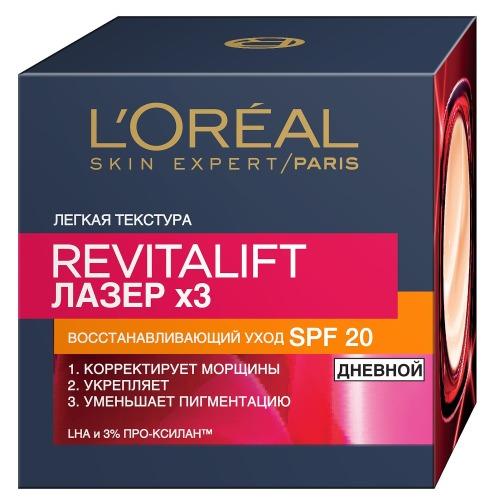 Лореаль Париж Лазер 3 крем дневной для лица восстанавливающий, 50 мл (L'oreal Paris, Revitalift) фото 0