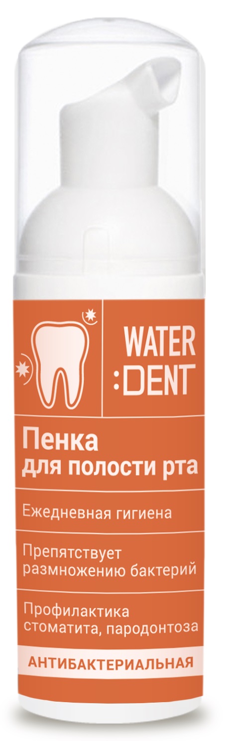Вотердент Антибактериальная пенка-ополаскиватель для полости рта, 50 мл (Waterdent, Пенки, спреи, ополаскиватели) фото 0