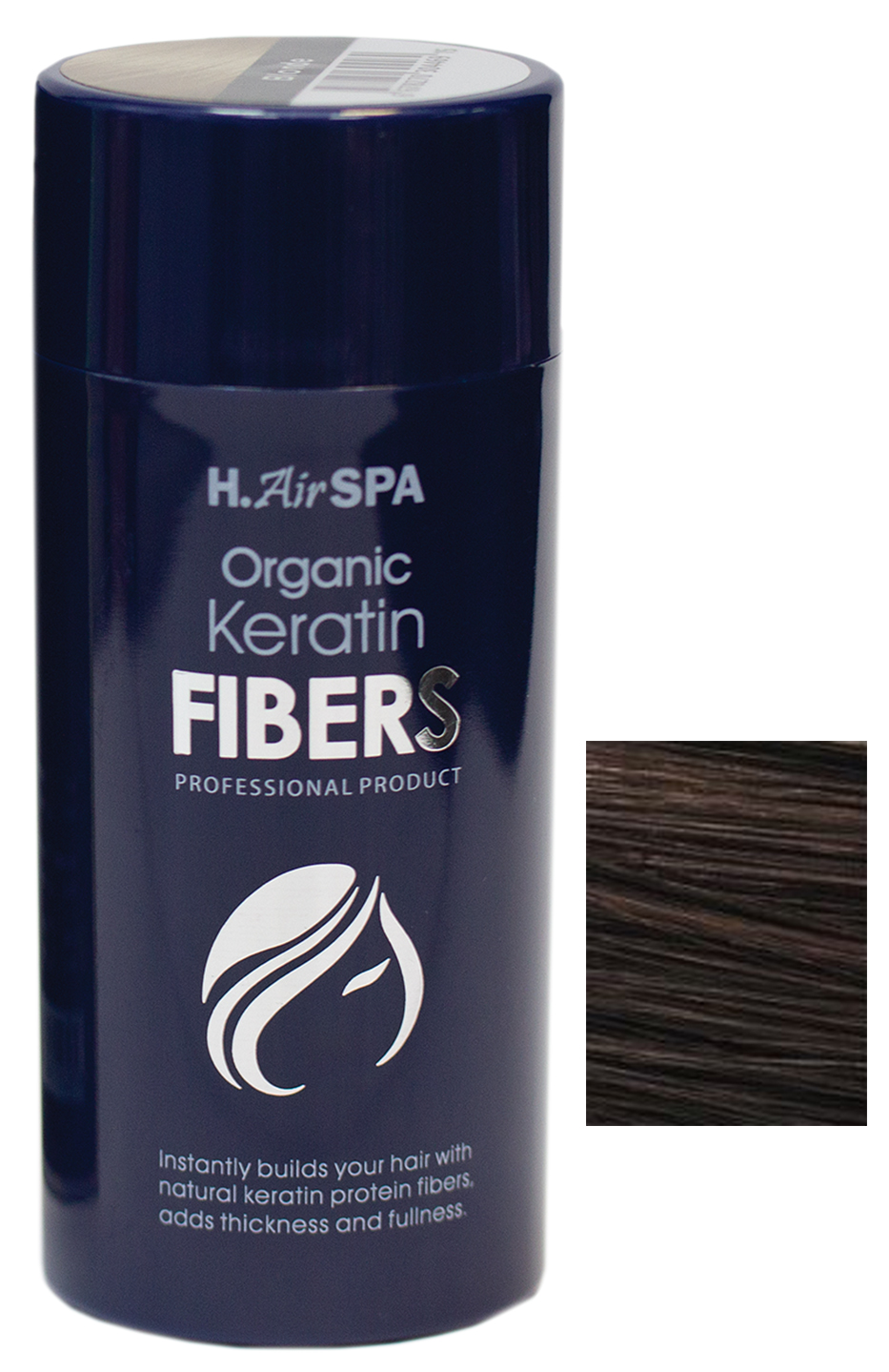 Хаир Спа Кератиновые волокна, темно-коричневые, 28 г (H.Airspa, Hair Building Fibers) фото 0