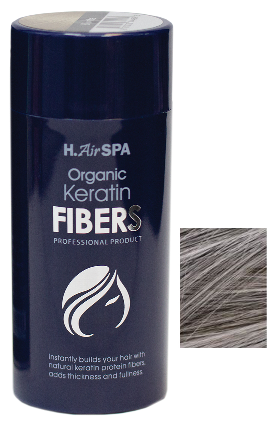 Хаир Спа Кератиновые волокна, седой, 28 г (H.Airspa, Hair Building Fibers) фото 0