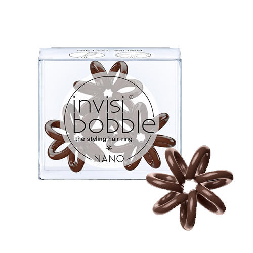Инвизибабл Резинка для волос Nano Pretzel Brown 3 шт. (Invisibobble, Nano) фото 3