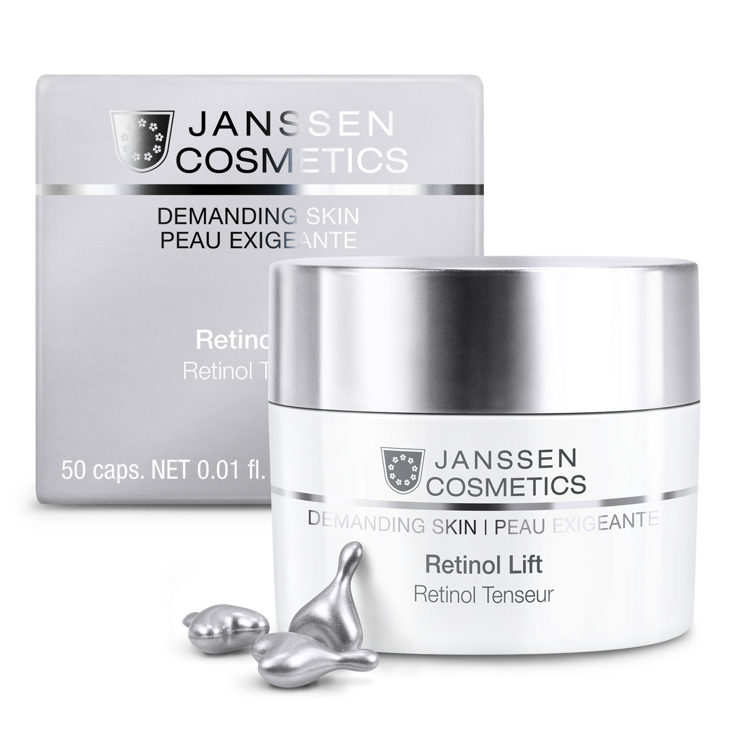 Janssen Cosmetics Капсулы с ретинолом для разглаживания морщин Retinol Lift, 50 шт (Janssen Cosmetics, Capsules) janssen cosmetics retinol lift капсулы с ретинолом для разглаживания морщин 10 капс