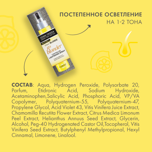 Джон Фрида Осветляющий спрей Blonde Go Blonder для волос 100 мл (John Frieda, Sheer Blonde) фото 8
