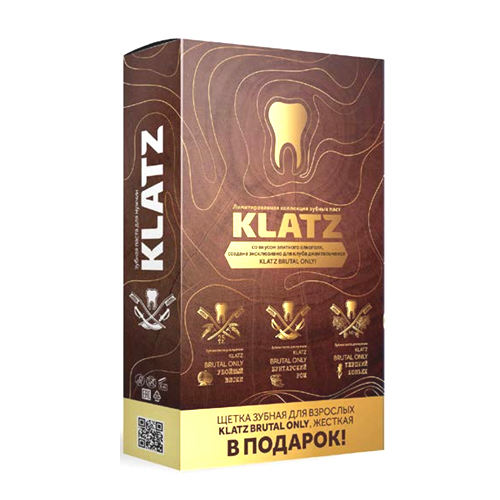 Клатц Набор для мужчин: зубная паста Терпкий коньяк 75 мл + зубная паста Убойный виски 75 мл + зубная паста Бунтарский ром 75 мл + зубная щетка 1 шт (Klatz, Brutal only) фото 11