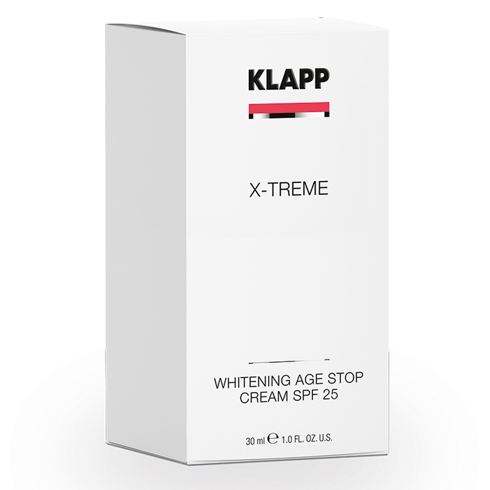 Клапп Дневной защитный крем против пигментных пятен SPF 25 Whitening Age Stop Cream, 30 мл (Klapp, X-treme whitening) фото 1