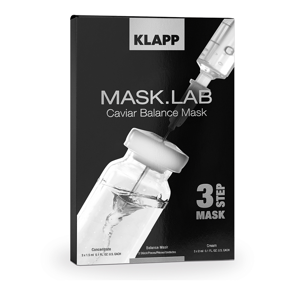 Klapp 3-х компонентный набор с экстрактом черной икры концентрат, маска, крем Caviar Balance Mask, 1 шт. фото
