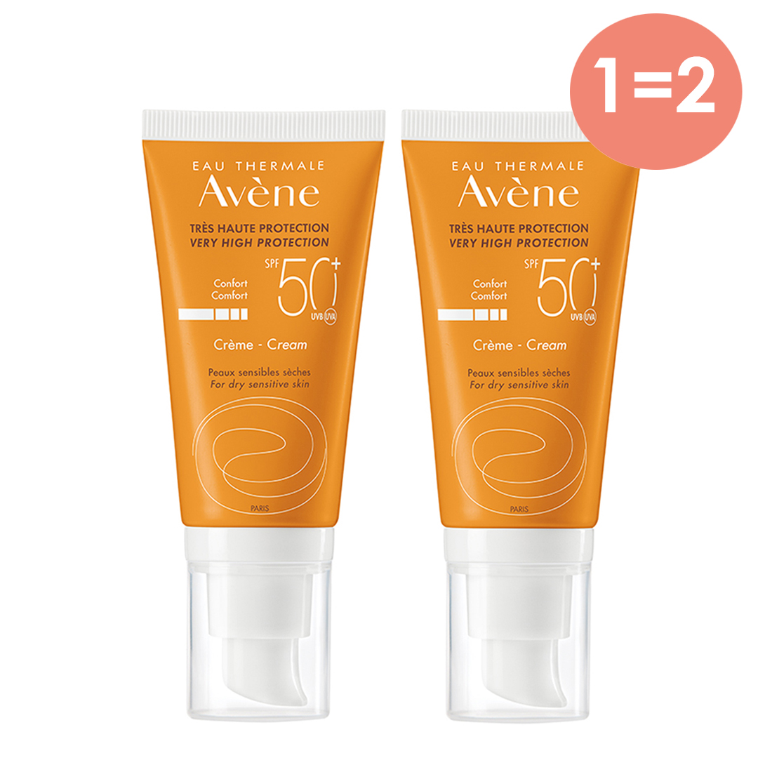 Авен Солнцезащитный крем SPF 50+ без отдушек, 50 мл х 2 шт. (Avene, Suncare) фото 0