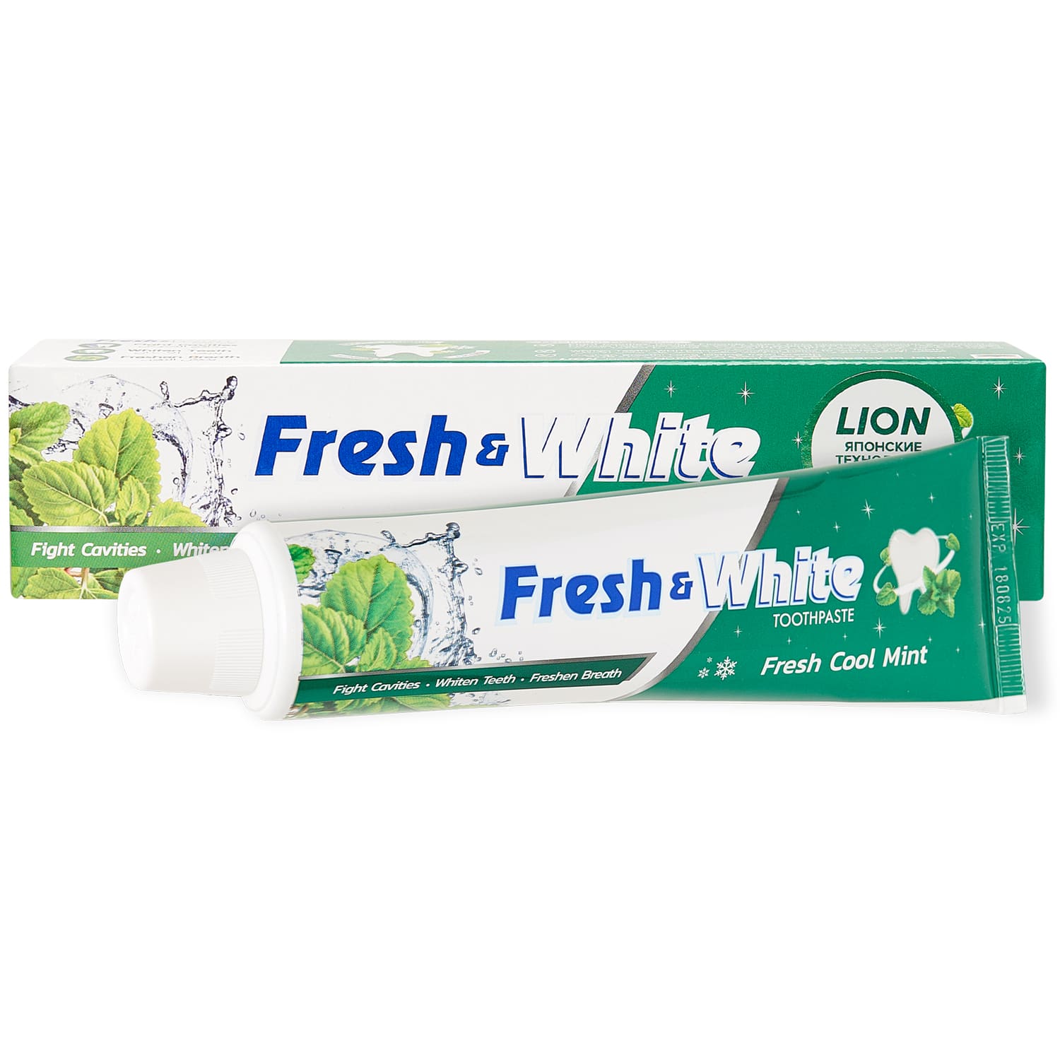 Lion Thailand Зубная паста для защиты от кариеса Прохладная мята, 160 г (Lion Thailand, Fresh & White) уход за полостью рта жемчужная prof зубная паста реминерализующая