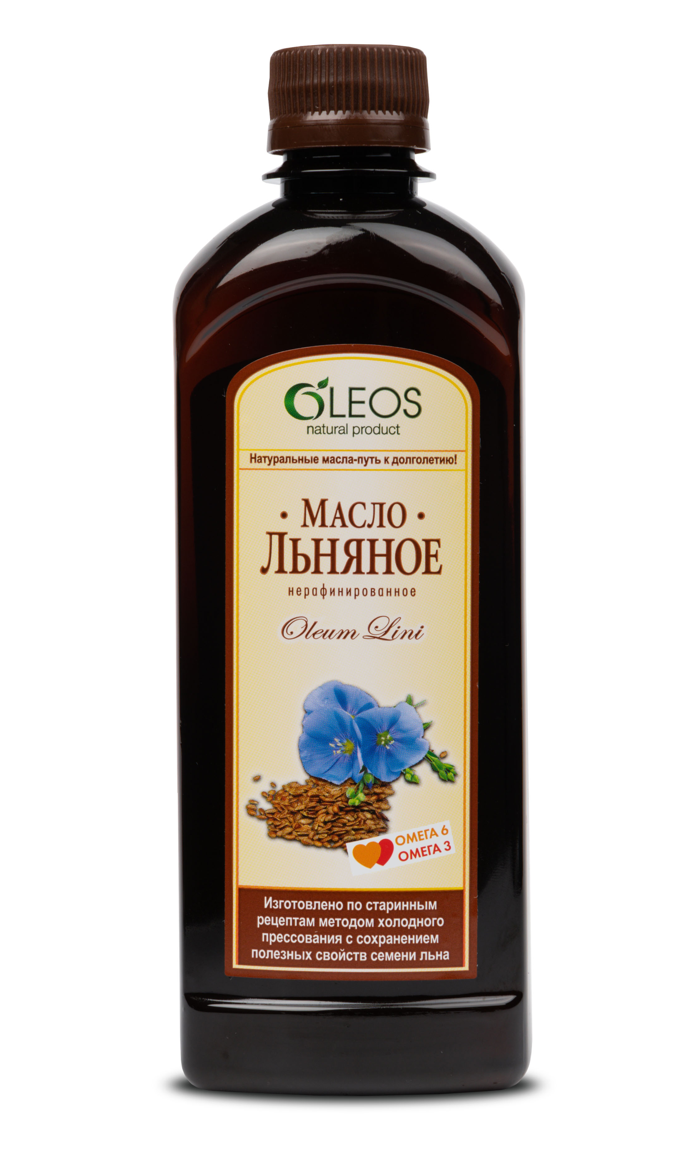Олеос Масло Льняное 450 мл (Oleos, Пищевое масло) фото 0