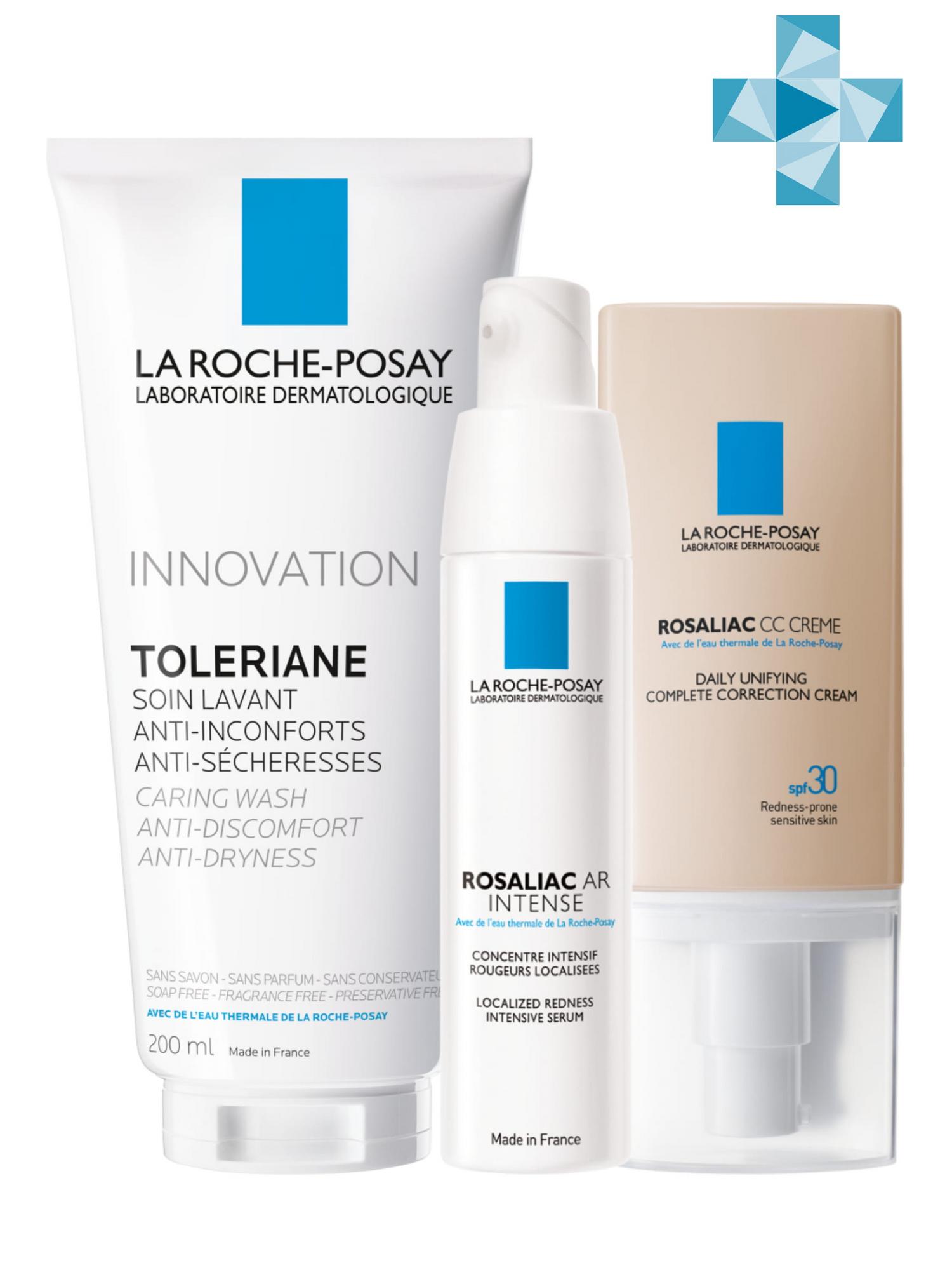 La Roche-Posay Набор Rosaliac (Интенсивная сыворотка + Крем Rosaliac СС + Очищающий гель-уход для умывания Toleriane) (La Roche-Posay, Rosaliac)