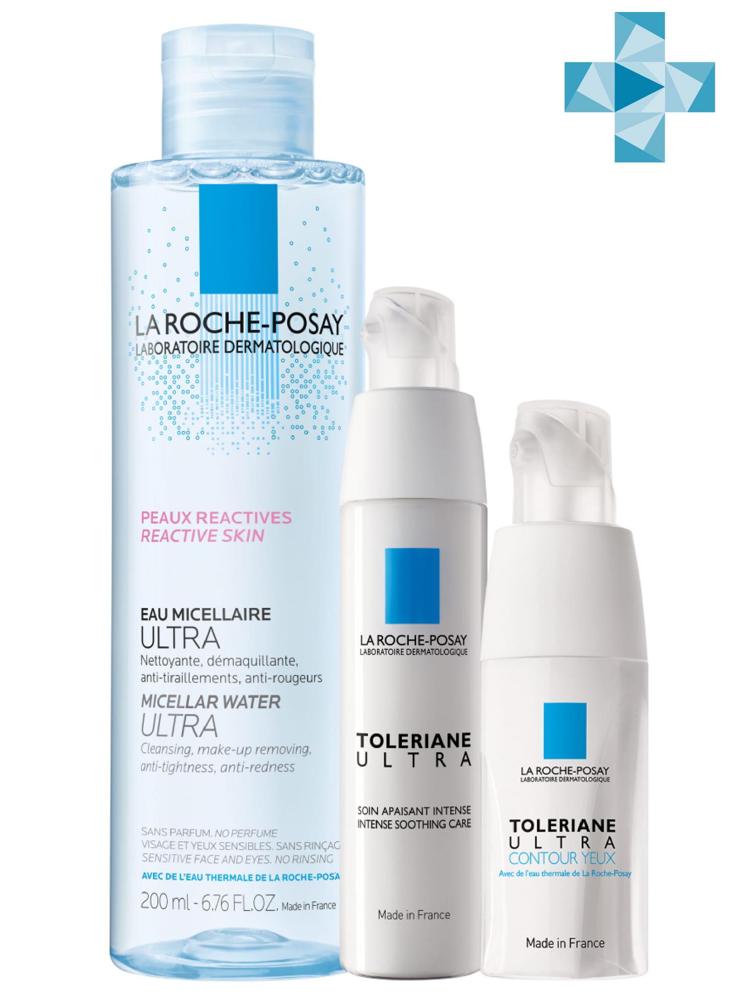 Ля Рош Позе Набор Крем Ultra 40 мл + Ultra Eyes 20 мл + Micellar water 200 мл (La Roche-Posay, Toleriane) фото 0